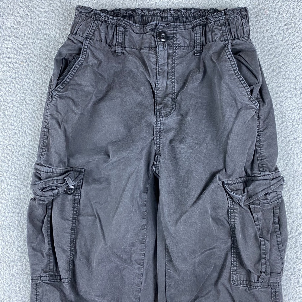 American Eagle Pants Womens 0 Black Cargo Jogger Elastic Waist Stretch Boho